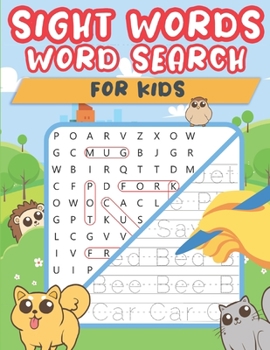 Paperback Sight Words Word Search for Kids: Practice High Frequency Words Activity Book for Kids Ages 4-8, Trace and Learn Sight Words Book