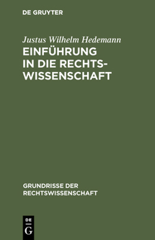 Hardcover Einführung in die Rechtswissenschaft [German] Book