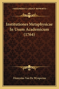 Paperback Institutiones Metaphysicae In Usum Academicum (1764) [Latin] Book