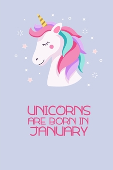 Paperback Unicorns are born in January: Notizbuch liniert A5 Book