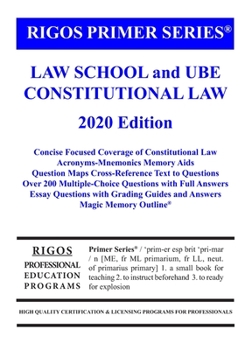 Paperback Rigos Primer Series Law School and UBE Constitutional Law Primer Book