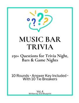 Paperback Music Bar Trivia: 250+ Questions for Trivia Night, Bars & Game Nights ( Book