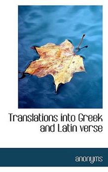 Paperback Translations Into Greek and Latin Verse Book