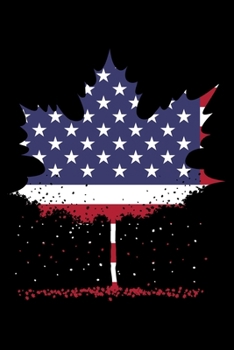 Paperback Notebook: Maple Tree Falling Leaves Autumn Fall US Flag Design Black Lined Journal Writing Diary - 120 Pages 6 x 9 Book