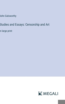 Hardcover Studies and Essays: Censorship and Art: in large print Book