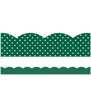Misc. Supplies Industrial Cafe Green with White Polka Dots Scalloped Borders Book