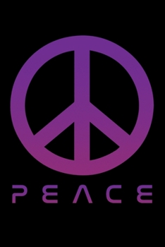 Paperback Notebook: Minimalist Peace Sign Hippie 60s 70s Retro Purple Black Lined Journal Writing Diary - 120 Pages 6 x 9 Book