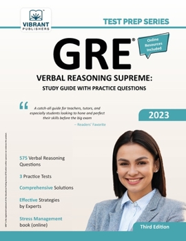 Paperback GRE Verbal Reasoning Supreme: Study Guide with Practice Questions Book