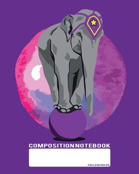 Composition Notebook: College Ruled | Purple Elefant Love | Back to School Composition Book for Teachers, Students, Kids and Teens | 120 Pages, 60 Sheets | 8 x 10 inches