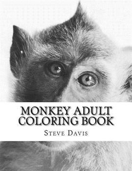 Paperback Monkey Adult Coloring Book: Realistic Animal Coloring Book for Grown-ups Book