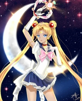 Notebook: Sailor Moon Anime Soft Glossy Cover College Ruled Pages Book 7.5 x 9.25 Inches 110 Pages