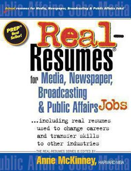 Paperback Real-Resumes for Media, Newspaper, Broadcasting & Public Affairs Jobs... Book