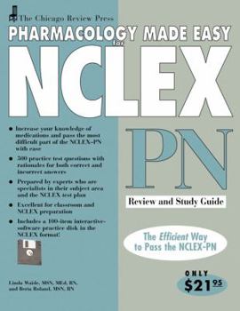 Paperback Pharmacology Made Easy for NCLEX-PN: Review and Study Guide [With Disk] Book