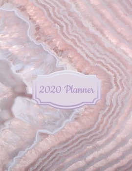 Paperback 2020 Planner: Powder Pink Agate Marble 2020 Organizer; Monthly and Weekly 2020 Planner Journal Book