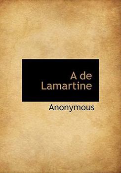 Hardcover A de Lamartine [French] Book