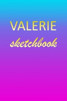 Valerie: Sketchbook | Blank Imaginative Sketch Book Paper | Pink Blue Gold Custom Letter V Personalized Cover | Teach & Practice Drawing for ... Doodle Pad | Create, Imagine & Learn to Draw