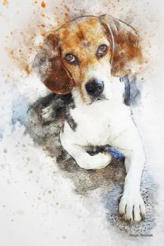 Paperback Beagle Notebook: Beautiful Hand Painted Watercolor Dog Journal Book