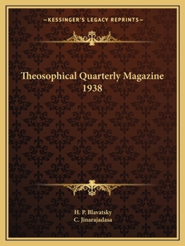 Paperback Theosophical Quarterly Magazine 1938 Book