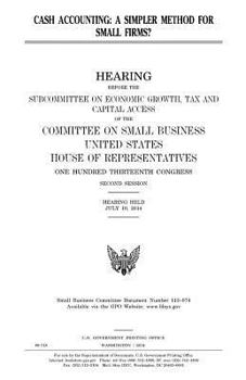 Paperback Cash accounting: a simpler method for small firms? Book