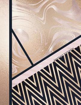 Paperback Abstract Notebook: Rose Gold Zig Zag College Ruled Composition Writing Notebook Book