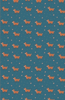 Paperback Bullet Dot Grid Journal: Simple Vintage Cute Red Foxes Flowers Blue Pattern, Dotted Grid, (5.5 x 8.5) Book