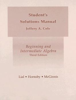 Paperback Beginning and Intermediate Algebra: Student's Solutions Manual Book