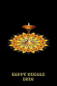 Happy Diwali 2019: Thoughtful Diwali Gift, Lined Blank Notebook, Mandala Back Cover, 6 x 9, 120 White Color Pages, Matte Finish Cover