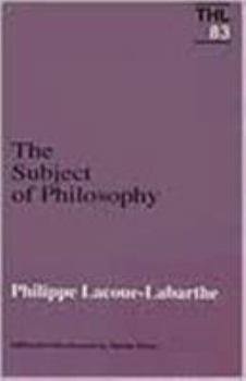 Paperback Subject of Philosophy: Volume 83 Book