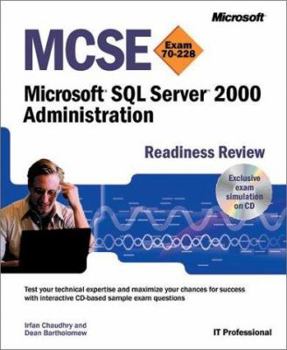 Paperback MCSE Microsoft SQL Server 2000 Administration Readiness Review; Exam 70-228 [With CDROM] Book