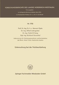 Paperback Untersuchung Bei Der Feinbearbeitung [German] Book