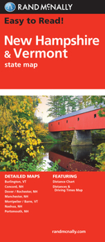 Library Binding Rand McNally Easy to Read! New Hampshire/Vermont State Map Book