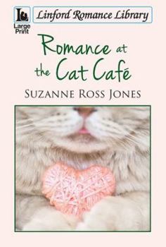 Paperback Romance at the Cat Cafe [Large Print] Book