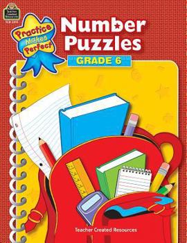 Paperback Number Puzzles Grade 6 Book