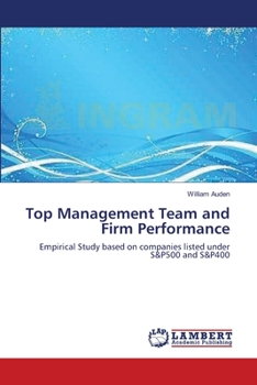 Paperback Top Management Team and Firm Performance Book
