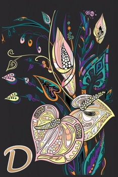 D: Initial Monogram Notebook D, D Monogram Journal D, D Monogram Notepad D, 100 Pages with Glossy Cover