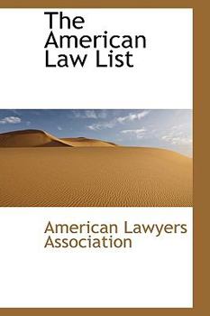 Paperback The American Law List Book