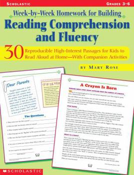 Paperback Week-By-Week Homework for Building Reading Comprehension and Fluency: Grades 3-6 Book