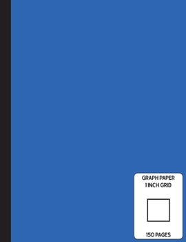 Low Vision Notebook: 1 Inch Graph Paper | Full Size Grid Ruled Notebook | Large Print Page Numbers | Blue Cover