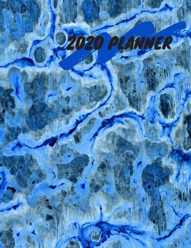 Paperback 2020 Planner: Blue & Gray Abstract Colors 8.5 X 11 Weekly Planner Book