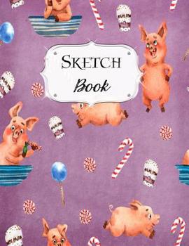 Paperback Sketch Book: Pigs Sketchbook Scetchpad for Drawing or Doodling Notebook Pad for Creative Artists Purple Book