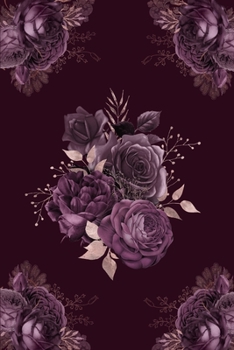 Paperback Notebook: Vintage Purple roses 120 page paperback Book