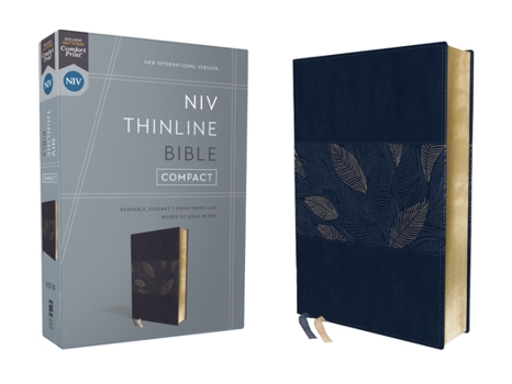 Imitation Leather Niv, Thinline Bible, Compact, Leathersoft, Blue Floral, Red Letter, Comfort Print Book