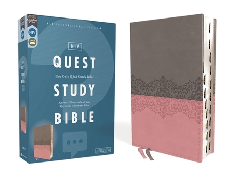 Imitation Leather Niv, Quest Study Bible, Leathersoft, Gray/Pink, Thumb Indexed, Comfort Print: The Only Q and A Study Bible Book