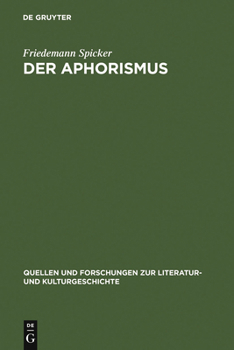 Hardcover Der Aphorismus [German] Book