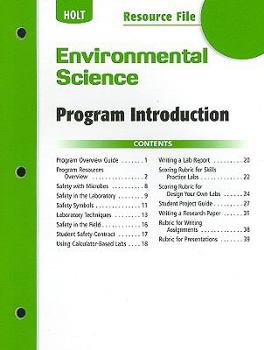 Paperback Holt Environmental Science Resource File: Program Introduction Book