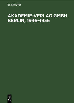 Hardcover Akademie-Verlag Gmbh Berlin, 1946-1956 [German] Book