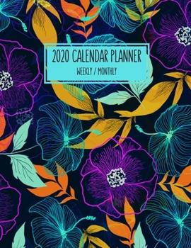 2020 Calendar Planner - Weekly / Monthly: Purple & Blue Flora Cover - 1 Year Personal & Business Organizer , Schedule , Agenda , Academic , Book Gifts For Women Men Teens Kids (Flower Calendar)