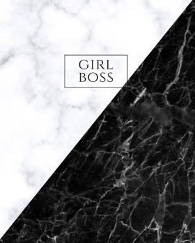 Paperback Girl Boss: Large Wide Ruled Notebook for Everyday Use White and Black Marble Book