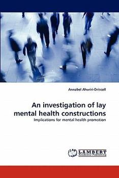 Paperback An investigation of lay mental health constructions Book