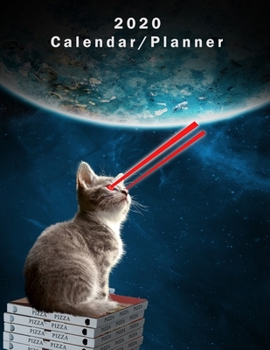 Paperback 2020 Calendar/Planner: Cat in space calendar/planner. 2020 monthly and weekly planner. Book